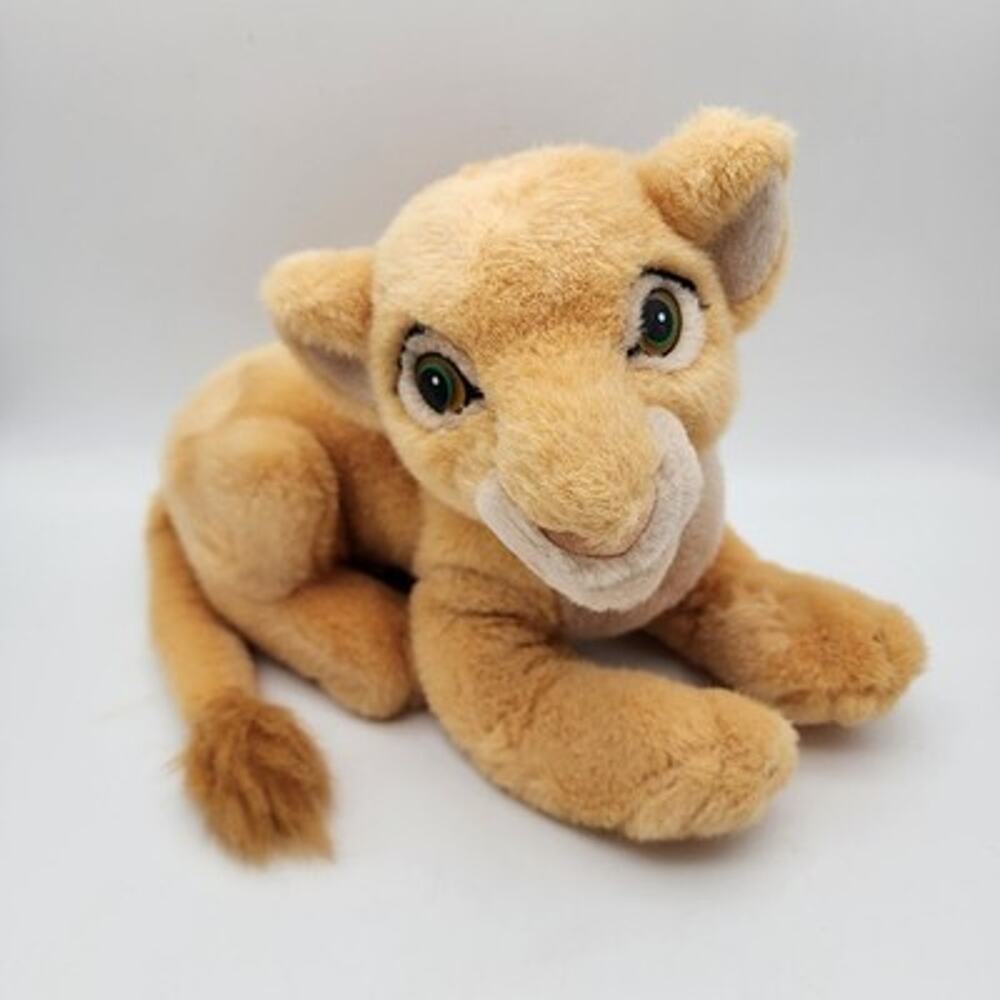 Vtg Disney Store Lion King Simba Cub Plush 15" Flat Green Eyes Stuffed Animal